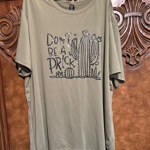 SHEIN Olive Green Cactus Graphic Tee